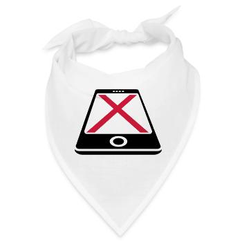 No Smartphone - Bandana - Weiß - Vorne