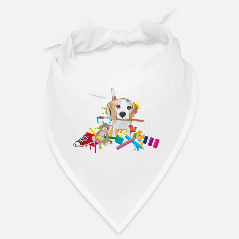 beagle with a brush Bandana