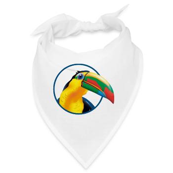 Tropischer Toucan Farbexplosion - Bandana - Weiß - Vorne