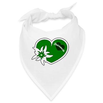 Steiermark Herz grün Edelweiss Steirer - Bandana - Weiß - Vorne