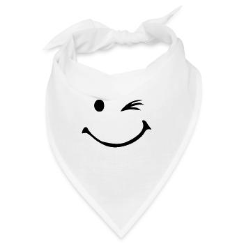Lächelndes Smilie - Bandana - Weiß - Vorne