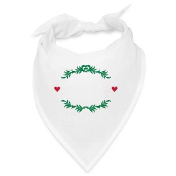 Thymian Rahmen mit Herzen / thyme frame with - Bandana - Weiß - Vorne