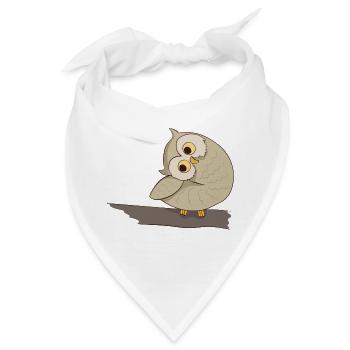Käuzchen Kauz Uhu - Bandana - Weiß - Vorne