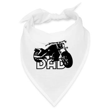 Biker DAD Black Motorcycle - Bandana - Weiß - Vorne