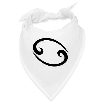Krebs 2 Glyphe Sternzeichen Symbol - Bandana - Weiß - Vorne