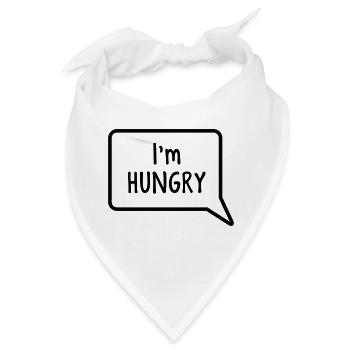 Ich bin hungrig Sprechblase Bauch Design - Bandana - Weiß - Vorne