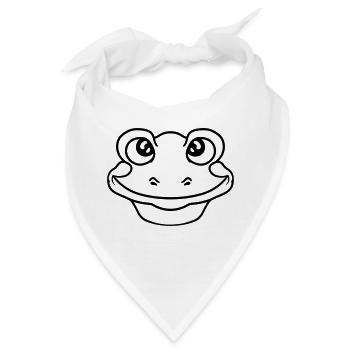gesicht kopf frosch sitzend suess niedlich klein c - Bandana - Weiß - Vorne