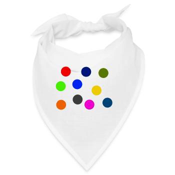 Bunte Punkte - Bandana - Weiß - Vorne