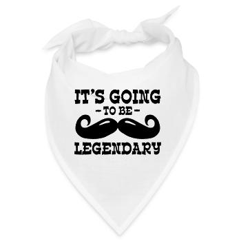 it's going to be legendary / moustache - Bandana - Weiß - Vorne