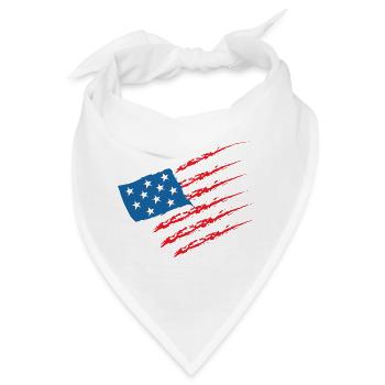 USA United States Amerika Flagge - Bandana - Weiß - Vorne