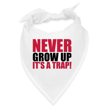 Never Grow Up - Bandana - Weiß - Vorne