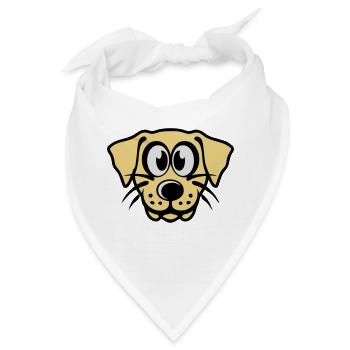 lustiger Hund Cartoon Tiere 2310 - Bandana - Weiß - Vorne