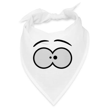 Funny Comic Eyes Design - Bandana - Weiß - Vorne