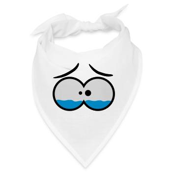 Sad Crying Comic Eyes - Bandana - Weiß - Vorne