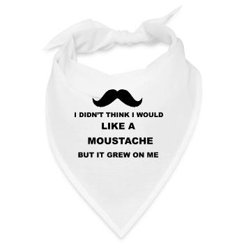 Moustache - Bandana - Weiß - Vorne