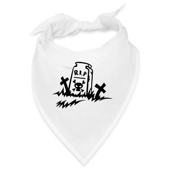 rip reste in peace Grabzeichnung - Bandana - Weiß - Vorne