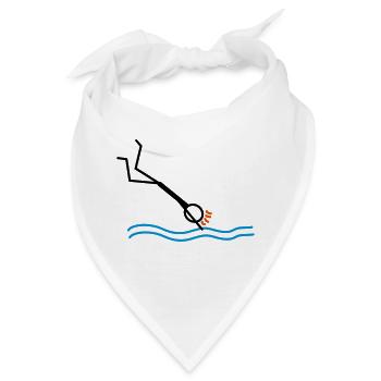springen / schwimmen - Bandana - Weiß - Vorne