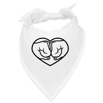 liebe herz 2 beste freunde einschlagen bro fist be - Bandana - Weiß - Vorne