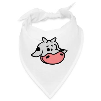 Süßes Kalb Kuh Gesicht - Bandana - Weiß - Vorne