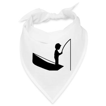 Eine Junge mit einer Angel - Bandana - Weiß - Vorne