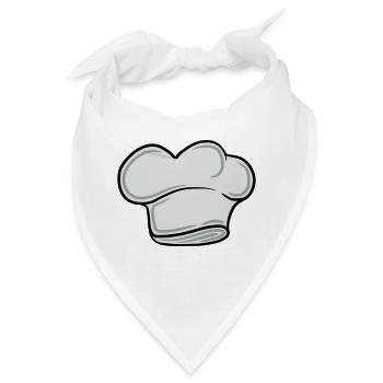Chefkoch Lustig Smiley Mustache Bart - Bandana - Weiß - Vorne