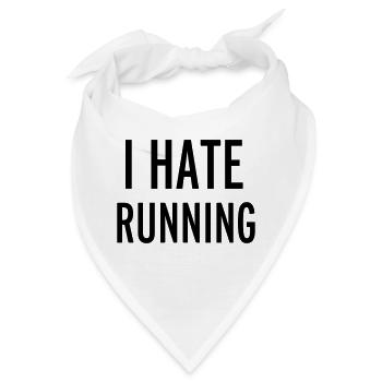 Hate Running - Bandana - Weiß - Vorne