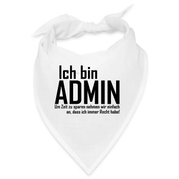 admin - Bandana - Weiß - Vorne