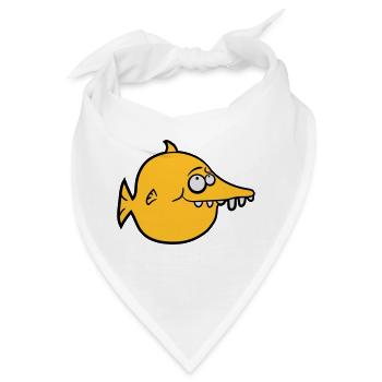 dicker runder witziger comic fisch - Bandana - Weiß - Vorne