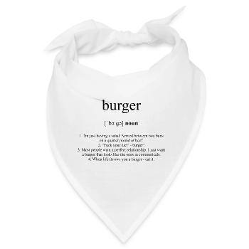 Burger (Hamburger) Definition Dictionary - Bandana - Weiß - Vorne