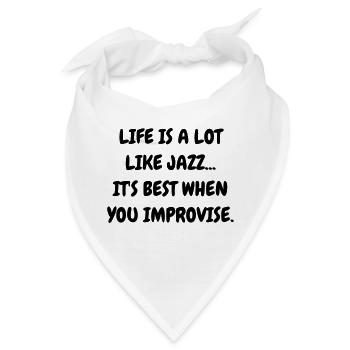 Jazz - Music - Blues - Funk - Jazzman - Groove - Bandana - Weiß - Vorne