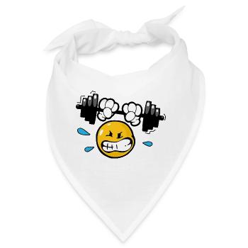 Smiley Weightlifting - Bandana - Weiß - Vorne