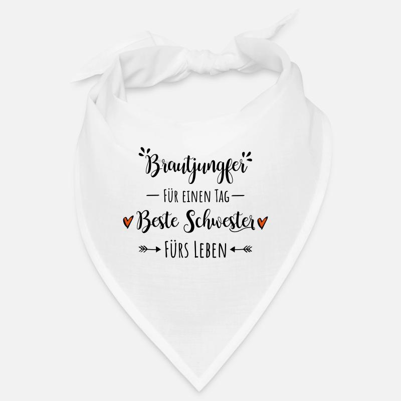 Brautjungfer beste Schwester Geschenk Dankeschön - Bandana - Weiß