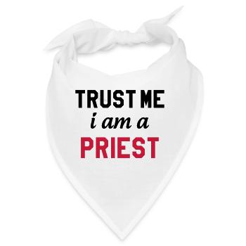 Pfarrer / Priester / Katholisch / Religion - Bandana - Weiß - Vorne