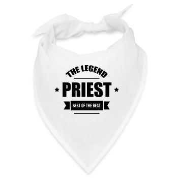 Pfarrer / Priester / Katholisch / Religion - Bandana - Weiß - Vorne