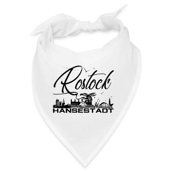 Rostock - Hansestadt - Silhouette - Bandana - Weiß - Vorne