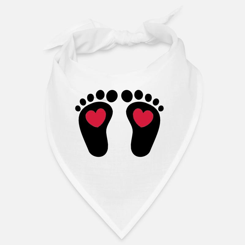 ❤ټCute Baby Footprints-Vector Footprintsټ❤ - Bandana - white