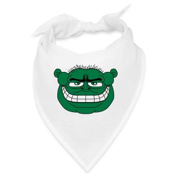 monster gesicht lustig oger ork troll knom horror - Bandana - Weiß - Vorne