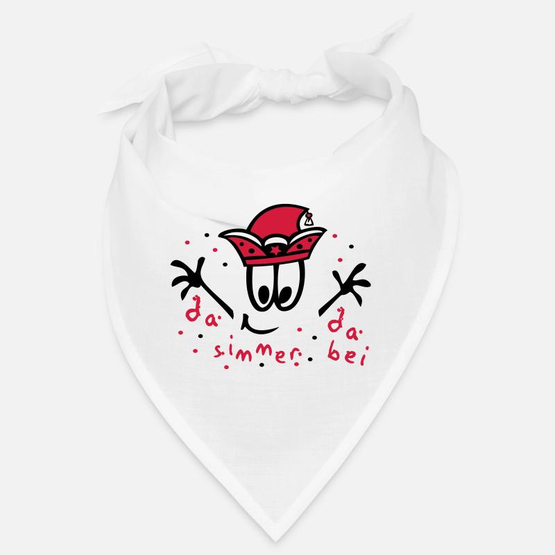 Fasching mit Konfetti, Karneval - Bandana - Weiß