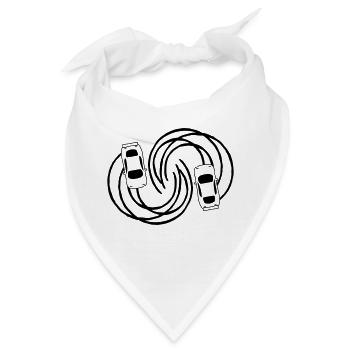 kreis kurve stunt 2 freunde team bremsspuren drift - Bandana - Weiß - Vorne