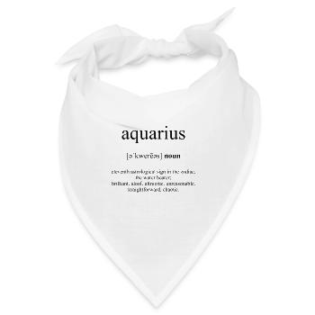 Aquarius (Wassermann) Definition Dictionary - Bandana - Weiß - Vorne