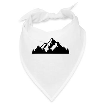 Berge und Wald - Bandana - Weiß - Vorne