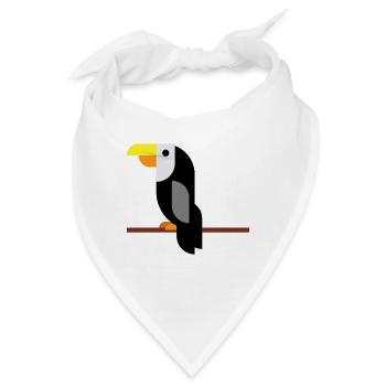 Tukan auf Ast - Bandana - Weiß - Vorne