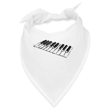 Klavier, Klaviertasten, Keyboard - Bandana - Weiß - Vorne