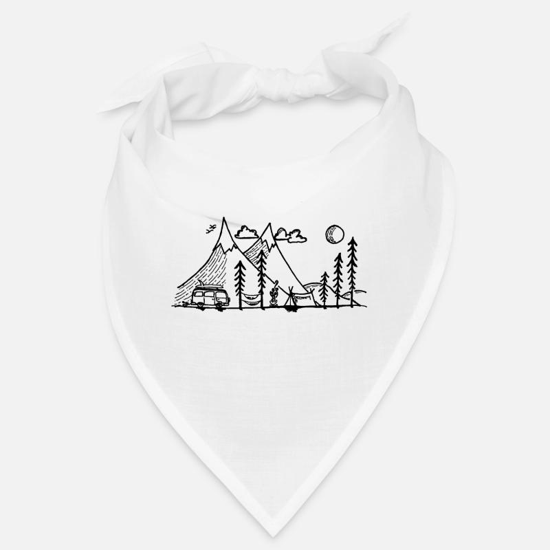 Camper Simple Mountain and Campfire Bandana