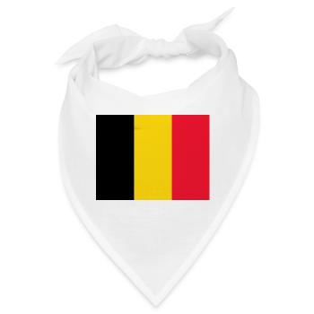Mund- mit der Flagge Belgien - Bandana - Weiß - Vorne