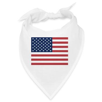 Mund- mit der Flagge USA - Bandana - Weiß - Vorne