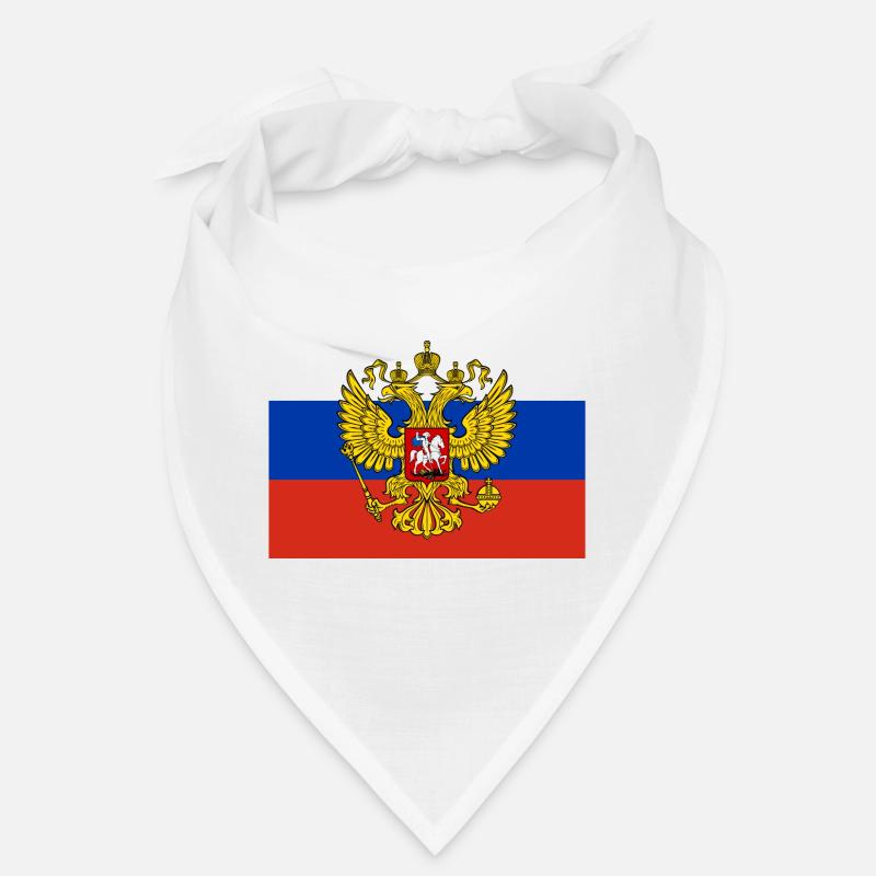 Avec le drapeau de la Russie - Bandana - blanc