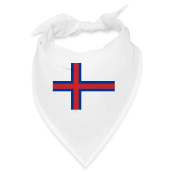 Mund- mit Flagge Färöer-Inseln - Bandana - Weiß - Vorne