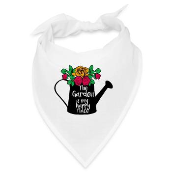 Der Garten ist mein glücklicher Ort - Bandana - Weiß - Vorne