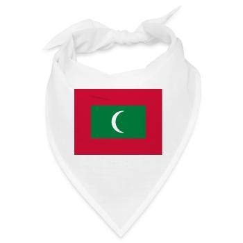 Mund- mit der Flagge Malediven - Bandana - Weiß - Vorne